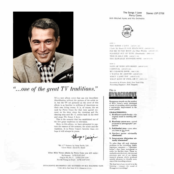 The Songs I Love ~ original album 1963