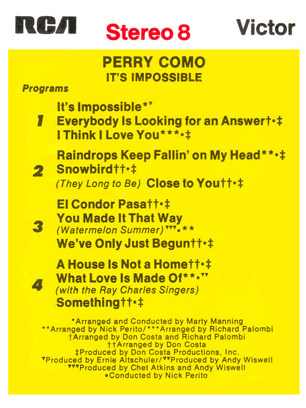 It's Impossible - 8-Track Release